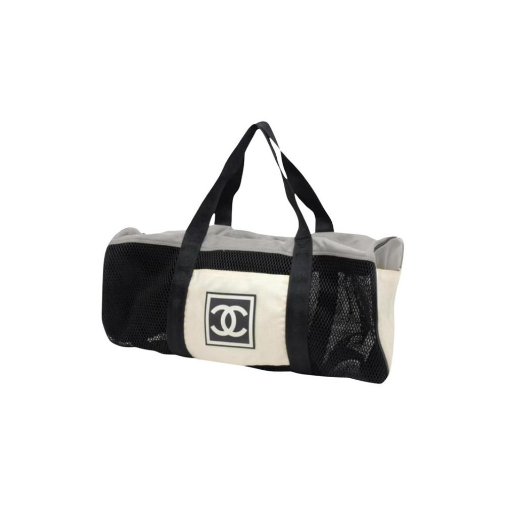 Chanel XL Mesh CC Logo Duffle Bag Boston Travel Gym 39ck824s